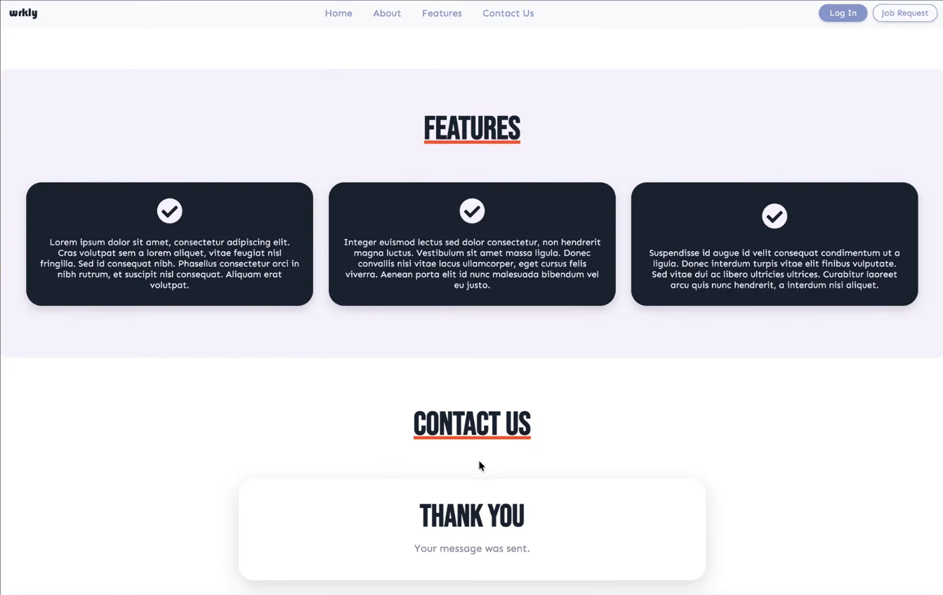 Work order landing page